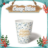 12 oz. Holiday Recyclable Paper Cup – Custom Cozy Bliss