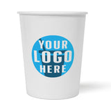 32 oz custom printed recyclable paper food container with "Your Logo Here" on white background
