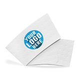 White Coffee Sleeve with "your logo here", on top of another white sleeve on a white background