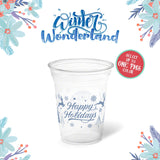 16 oz. Holiday Recyclable Plastic Cup – Custom Winter Wonderland