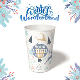 16 oz. Holiday Recyclable Paper Cup – Custom Winter Wonderland