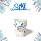 8 oz. Holiday Recyclable Paper Cup – Custom Winter Wonderland