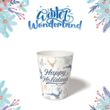 8 oz. Holiday Recyclable Paper Cup – Custom Winter Wonderland