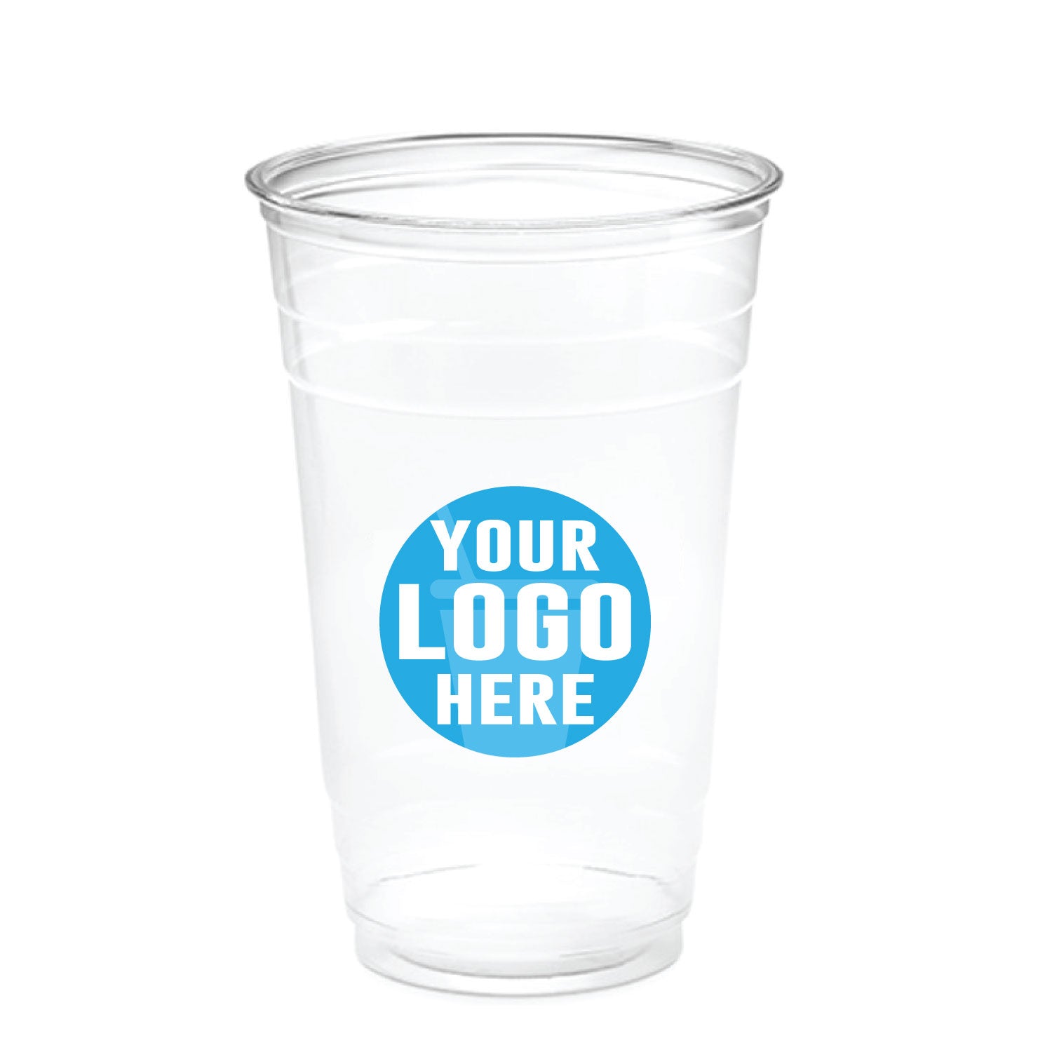 50 Pack] 24oz Clear Plastic Cups With Flat Lids And Straw