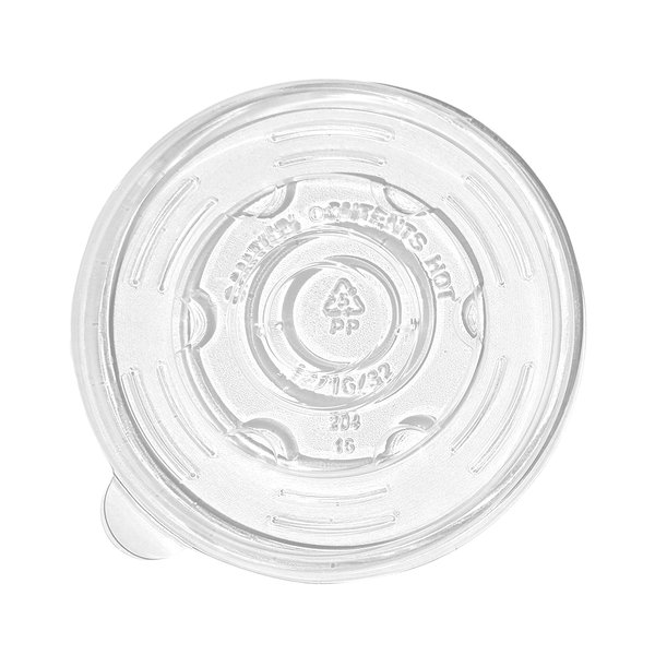 Flat Clear Lid For 12/16/24/32 oz. Recyclable Paper Food Container