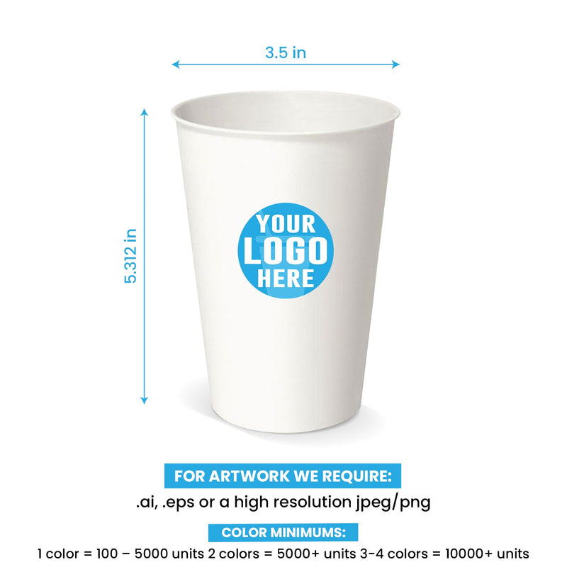 16 oz. Custom Printed Recyclable Paper Cup - THE CUP STORE