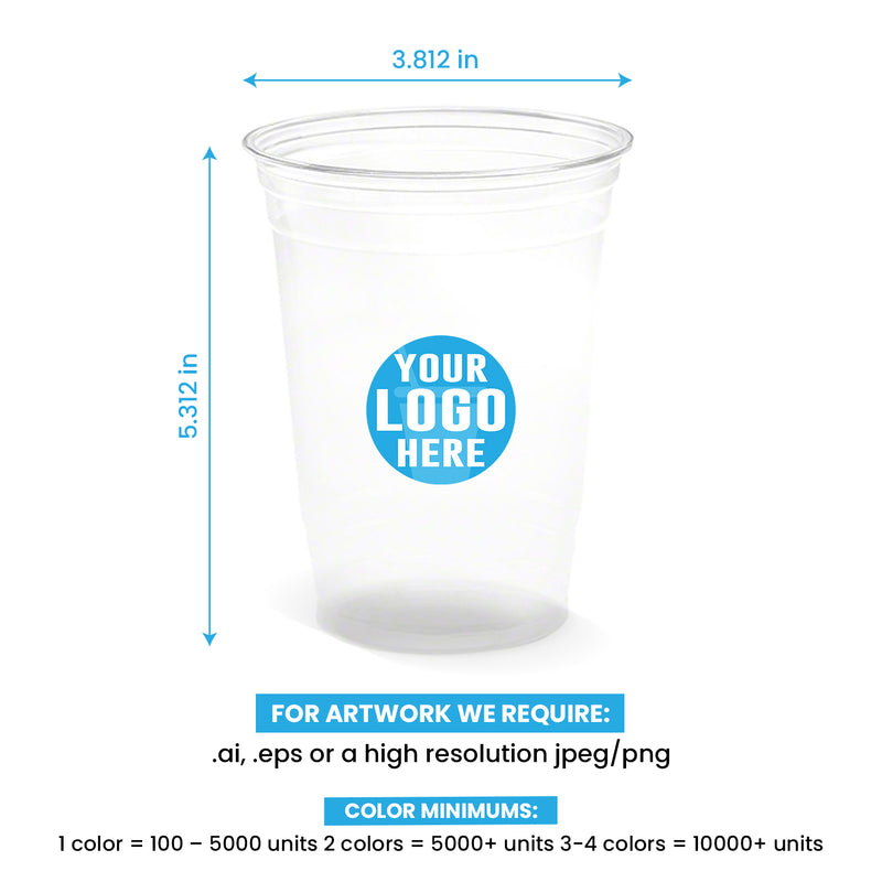 20 ounce disposable cups 20 oz. Custom Printed Recyclable Plastic Cup 1000/Case