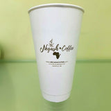 20 oz. Custom Printed Recyclable Double Walled Paper Cup - THE CUP STORE