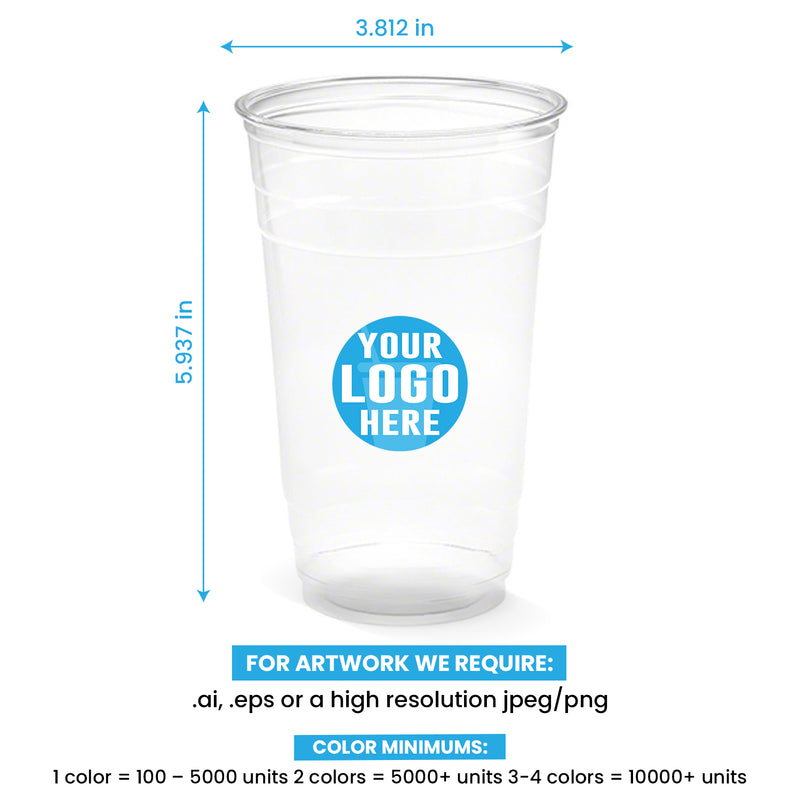 24 oz. Custom Printed Recyclable Plastic Cup - THE CUP STORE