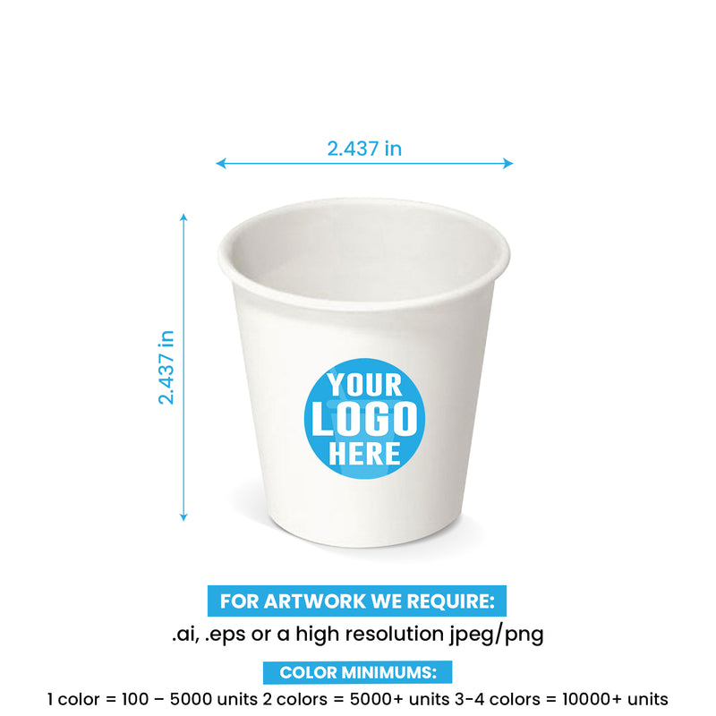 4 oz. Custom Printed Recyclable Paper Cup - THE CUP STORE