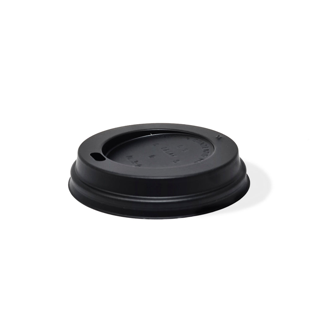 Black Dome Lid For 8 oz. Recyclable And Compostable Paper Cups 100/Pack