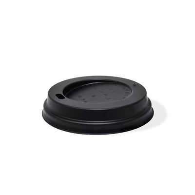 Black Dome Lid For 8 oz. Recyclable And Compostable Single Wall Paper Cup