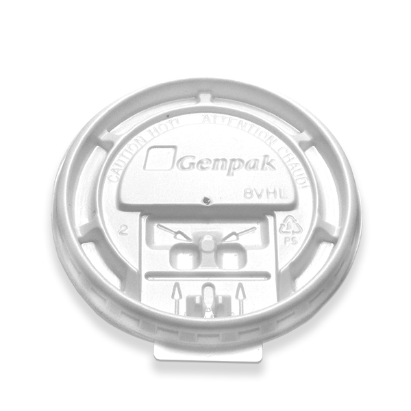 Lock Back Lid For 8 oz. Paper Cup - 8VHL-W - THE CUP STORE