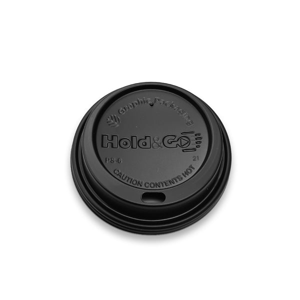Black Dome Lid For 8 oz. Premium Recyclable Double Walled Paper Cup