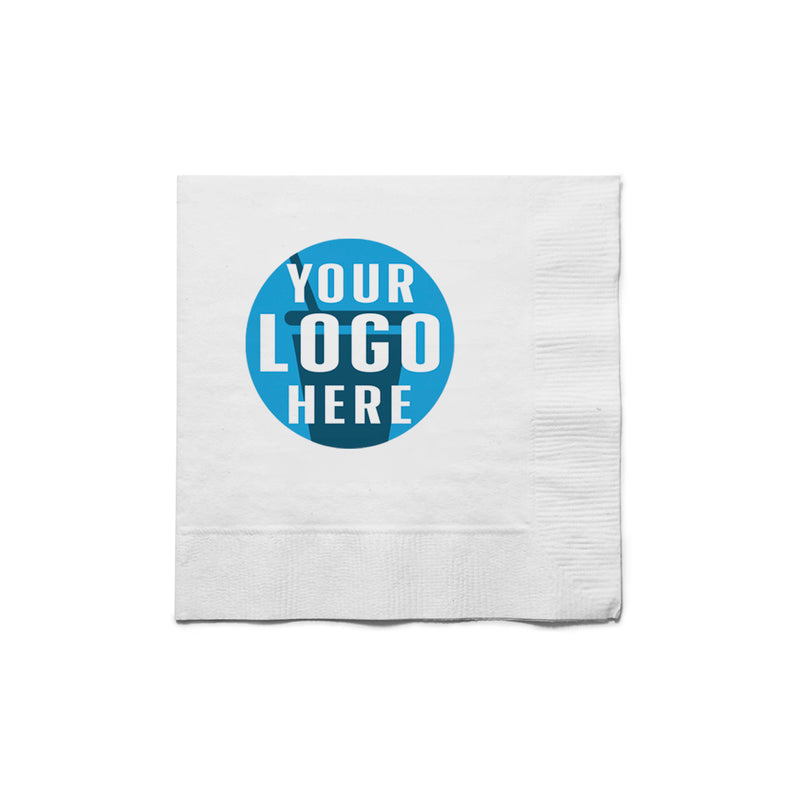 Custom Printed Premium 3-PLY White Beverage Napkin