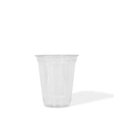 Blank 7 oz recyclable plastic cup on white background