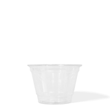 Blank 9 oz recyclable plastic cup on white background