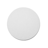 Blank 4" medium weight white round coaster on white background