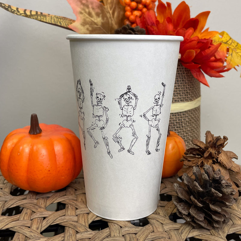 16 oz. Holiday Recyclable Paper Cup - Halloween Bone To Be Wild - THE CUP STORE