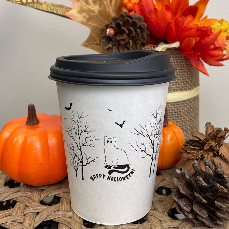 12 oz. Holiday Recyclable Paper Cup - Halloween More Boos Please - THE CUP STORE