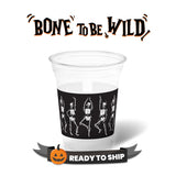 10 oz. Holiday Recyclable Plastic Cup - Bone To Be Wild (Black)