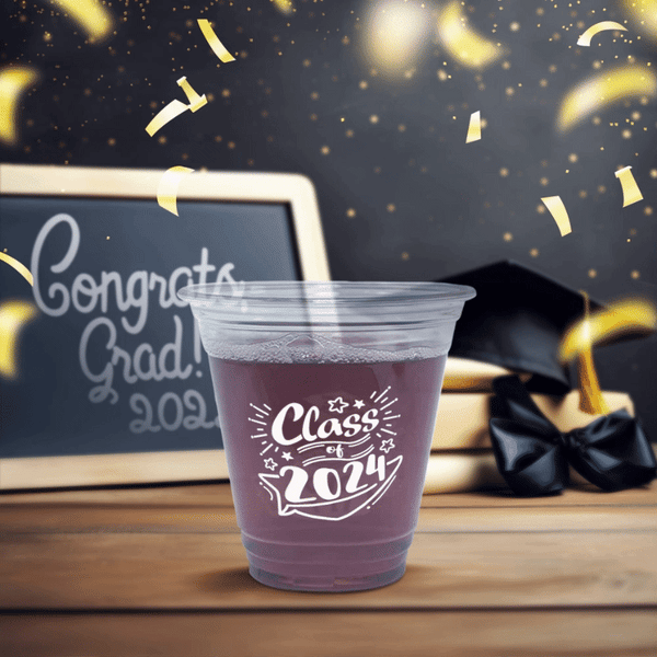 12 oz. Graduation Recyclable Plastic Cup – Class of Victory (White) - THE CUP STORE
