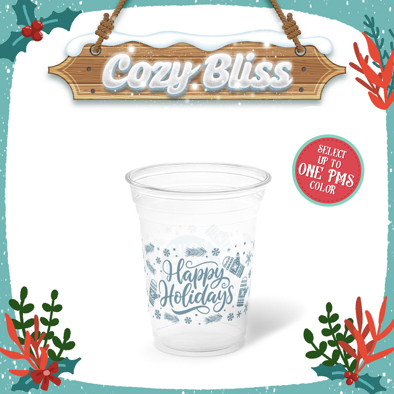 10 oz. Holiday Recyclable Plastic Cup – Custom Cozy Bliss
