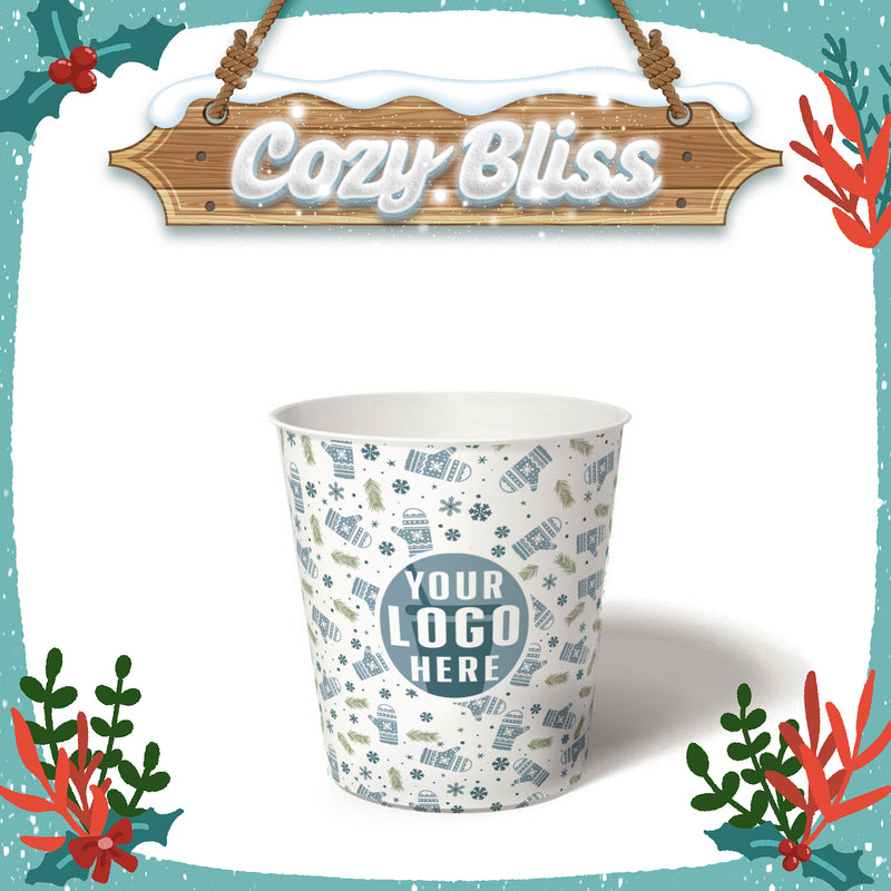 10 oz. Holiday Recyclable Paper Cup – Custom Cozy Bliss