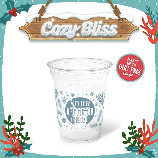 16 oz. Holiday Recyclable Plastic Cup – Custom Cozy Bliss