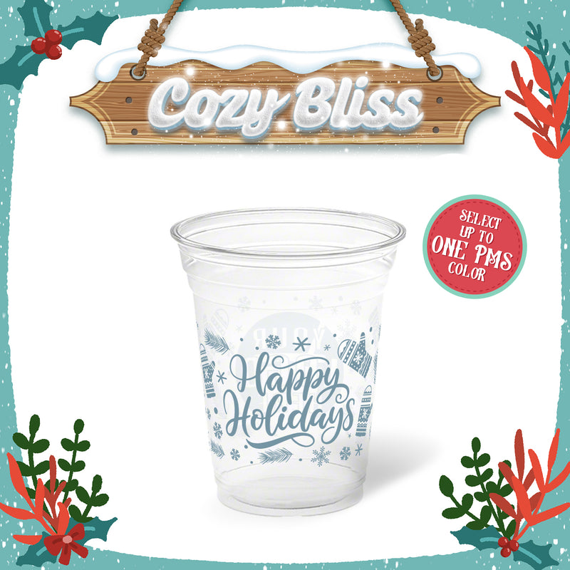 16 oz. Holiday Recyclable Plastic Cup – Custom Cozy Bliss