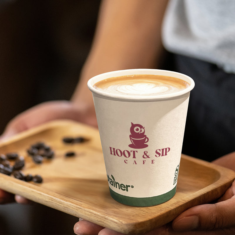 12 oz. Custom Printed Compostable Paper Cup 100/Pack
