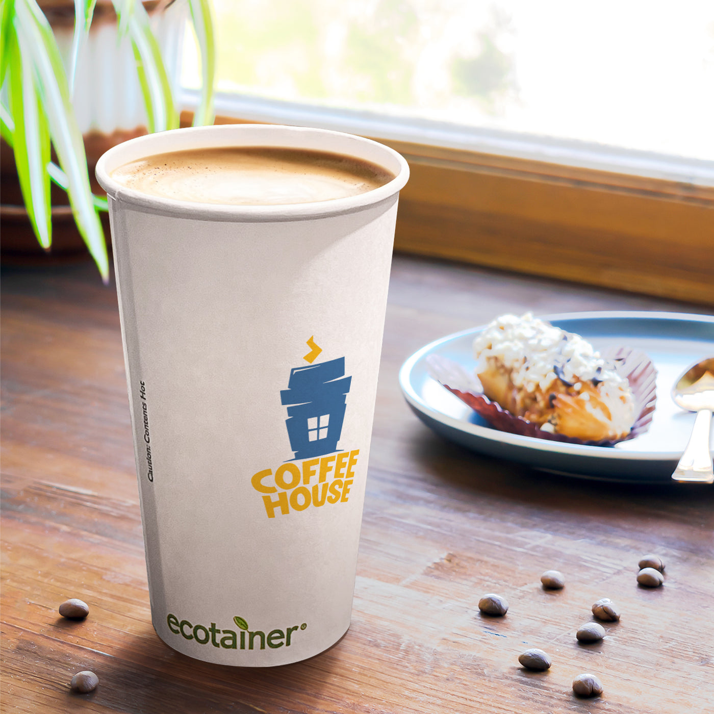 20 oz. Custom Printed Compostable Paper Cup 800/Case