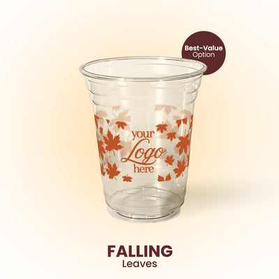 16 oz. Falling Leaves - Custom Printed Recyclable Plastic Cup