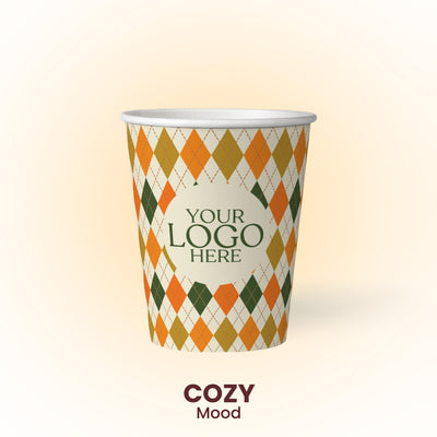 12 oz. Cozy Mood - Premium Multicolor Custom Printed Recyclable Paper Cup