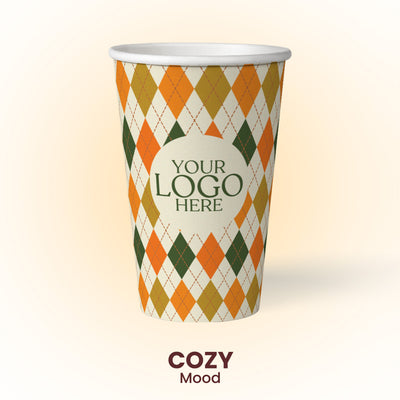 16 oz. Cozy Mood - Premium Multicolor Custom Printed Recyclable Paper Cup