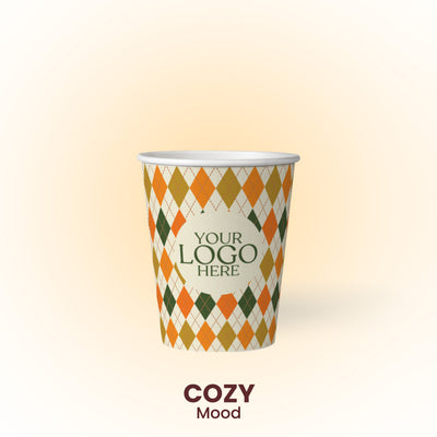 8 oz. Cozy Mood - Premium Multicolor Custom Printed Recyclable Paper Cup