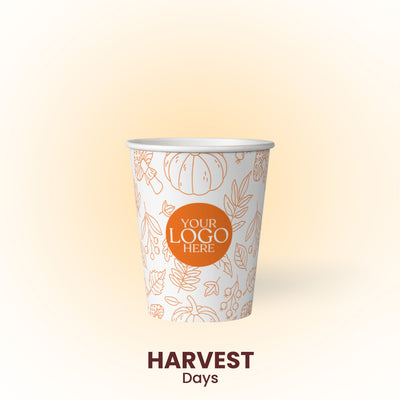 8 oz. Harvest Days - Premium Multicolor Custom Printed Recyclable Paper Cup