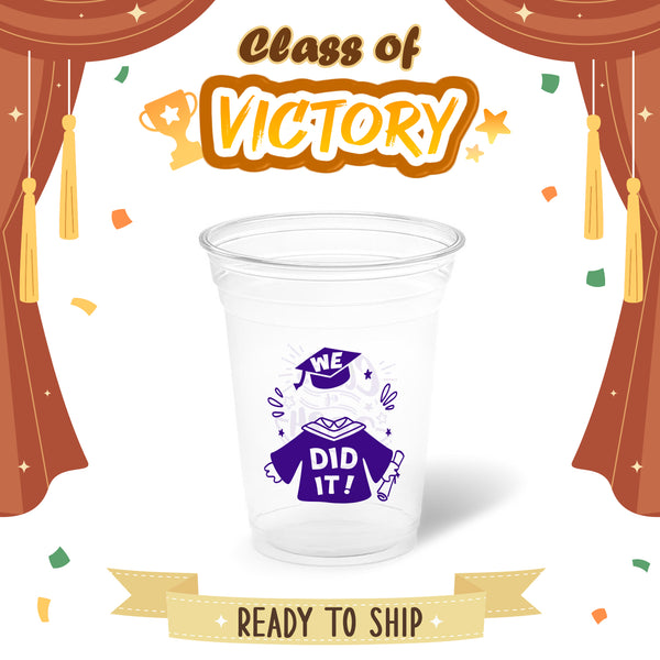 10 oz. Graduation Recyclable Plastic Cup – Class of Victory (Blue) - THE CUP STORE