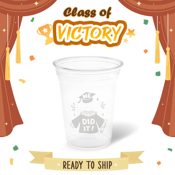 10 oz. Graduation Recyclable Plastic Cup – Class of Victory (White) - THE CUP STORE