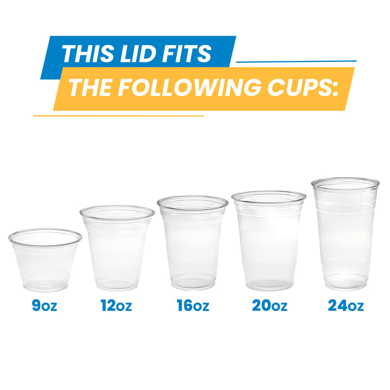 Dome Lid For 9/12/16/20/24 oz. Recyclable Plastic Cup 1000/Case