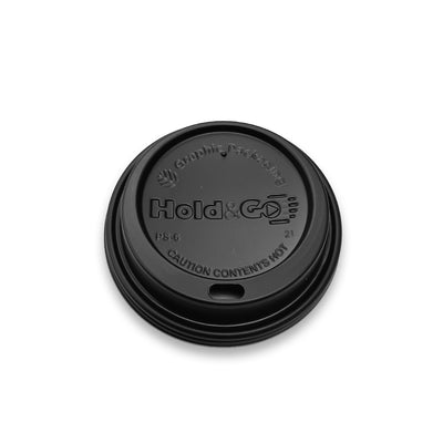 Black Dome Lid For 8 oz. Premium Recyclable Double Walled Paper Cup