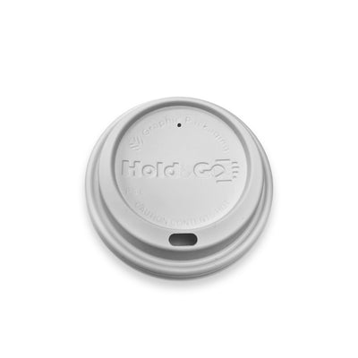 White Dome Lid For 8 oz. Premium Recyclable Double Walled Paper Cup