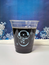 12 oz. Holiday Recyclable Plastic Cup - Frozen Fauna (Light Blue) - THE CUP STORE