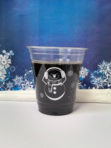 12 oz. Holiday Recyclable Plastic Cup - Frozen Fauna (White) - THE CUP STORE