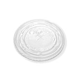 Flat straw lid for 9, 12, 16, 20, and 24 oz recyclable plastic cups