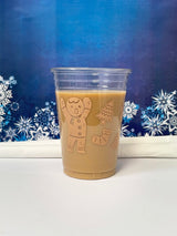10 oz. Holiday Recyclable Plastic Cup - Gingerbread Bash (Beige) - THE CUP STORE