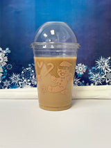 10 oz. Holiday Recyclable Plastic Cup - Gingerbread Bash (Beige) - THE CUP STORE