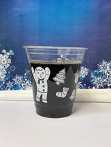 12 oz. Holiday Recyclable Plastic Cup - Gingerbread Bash (White) - THE CUP STORE