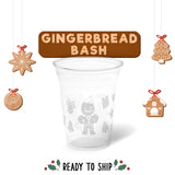 10 oz. Holiday Recyclable Plastic Cup - Gingerbread Bash (White) - THE CUP STORE
