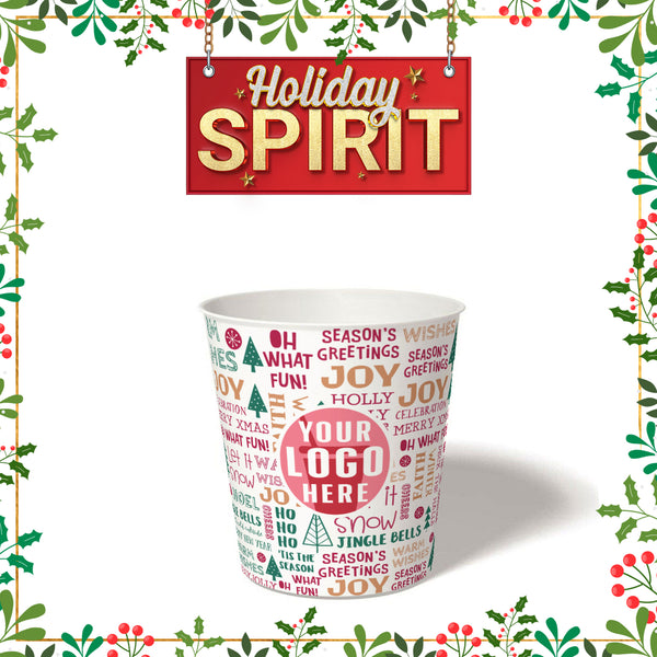 10 oz. Holiday Recyclable Paper Cup – Custom Holiday Spirit